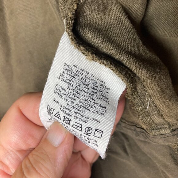 Anthropologie Sz XS Army Green Military Shirt Jacket Beaded Patches Button Down - Picture 5 of 9